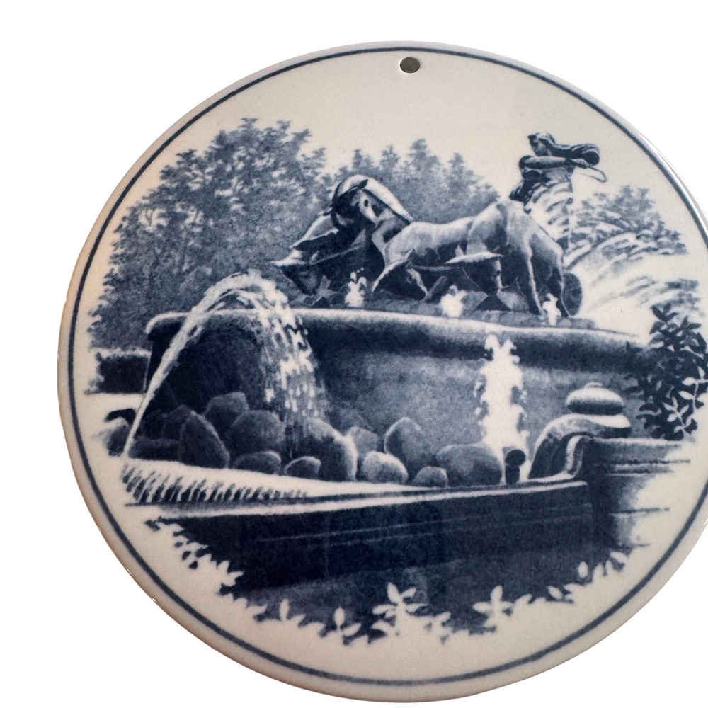 Royal Copenhagen Gefion Fountain Plate Denmark Fajance Wall Plaque‎